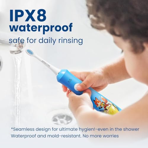 Kids Electric Toothbrush with Voice Encouragement - Blue, 3+ Ages