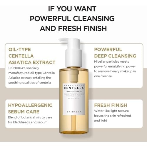 SKIN1004 Madagascar Centella Tone Brightening Capsule Ampoule 100ml and Light Cleansing Oil 200ml Bundle