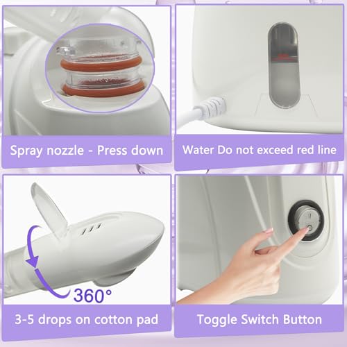 LIXESZT Facial Steamer Professional for Deep Cleansing with Extendable 360¡Æ Swivel Arm£¬Nano Constant Temperature Mist for Home Facial Spa-Sinuses Sinus Care, 4Pcs Stainless Steel Skin Care Kit