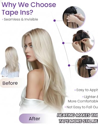 LaaVoo Tape in Hair Extensions Balayage Blonde 18 Inch 50g 20pcs - Light Brown Variation