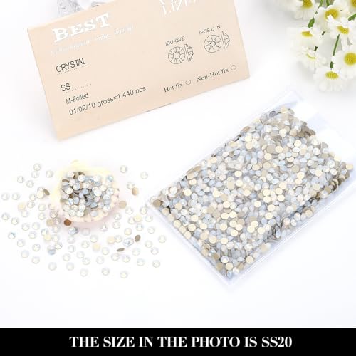 Novani 16 Facets Rhinestones White Opal SS20 - Non-Hotfix Nail Art & Crafting