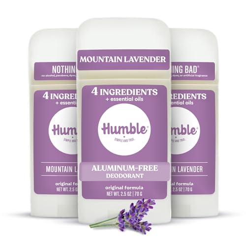Humble Aluminum-Free Deodorant Mountain Lavender 2.5 oz Stick - Pack of 3, Lavender/2.5 Oz/Pack of 3/Aluminum Free Original