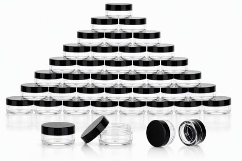 Black 200 Count 5g Sample Lip Balm Jars - Leak-Proof Reusable Containers