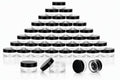 Black 200 Count 5g Sample Lip Balm Jars - Leak-Proof Reusable Containers
