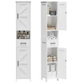 Homhedy 67-Inch Tall Bathroom Storage Cabinet - White, Reversible Doors & Adjustable Shelves