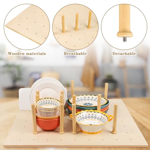 Pegboard Drawer Organizer 30x21 Inch Adjustable Kitchen Storage Solution - Durable Wood