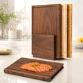 Book Shaped Cutting Board Set - 3 Walnut Boards with Stand - 1Set