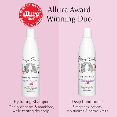 Rizos Curls Wash Day Bundle - Hydrating Shampoo & Deep Conditioner Set with Shea Butter