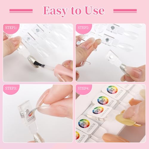 ANGNYA Magnetic Nail Swatch Book for Salon - White, 144 Colors