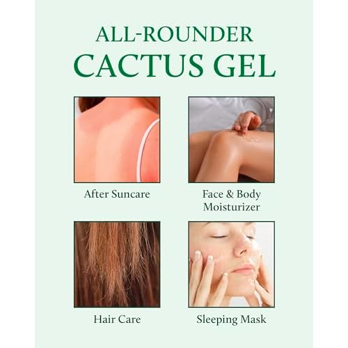 YADAH Cactus Soothing Gel (3.7fl oz) -95% Cactus Extract, Sunburn Relief,After Sun Care,Calm, Cool & Soothe Irritated Skin, Face Redness,Korean Skin Care,Vegan.