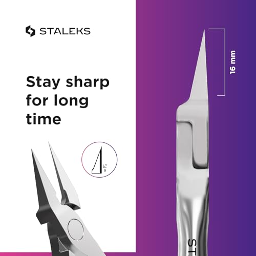 Staleks Pro EXPERT 61 Ingrown Toenail Nippers ? 16mm Blades ? Narrow Tips with Safe Ends ? Stainless Steel ? Professional Pedicure Tool