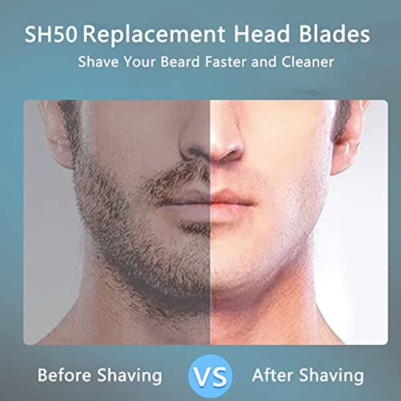 Gleway SH50/52 Replacement Heads Compatible with Philips Series 5000 Shaver, Upgraded SH50 Razor Replacement Heads Compatible with Norelco PT8xx, PT7xx, AT8xx, AT7xx, 3Pcs with Cleaning Brush