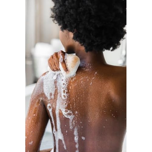 Bathorium Konjac Walnut Shell Body Sponge, Gently Cleanses Skin, Ideal for Daily Use, Made with Hand-Harvested Asian Konjac Root, Softens & Revitalizes, 1 Sponge