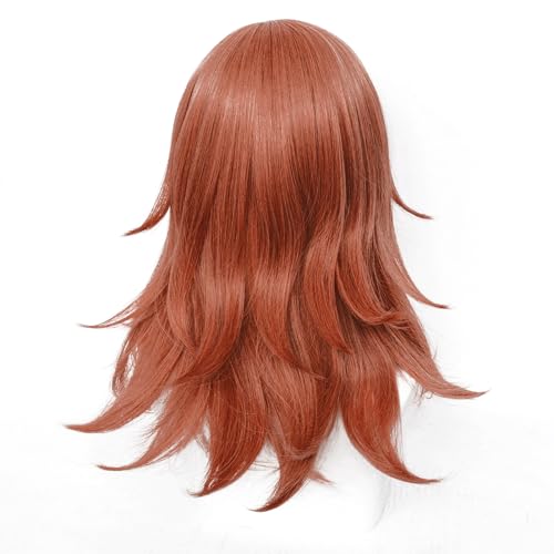 Pink Orange Cosplay Wig for Women - Long Curly Anime Hair with Bangs, 20 Inch