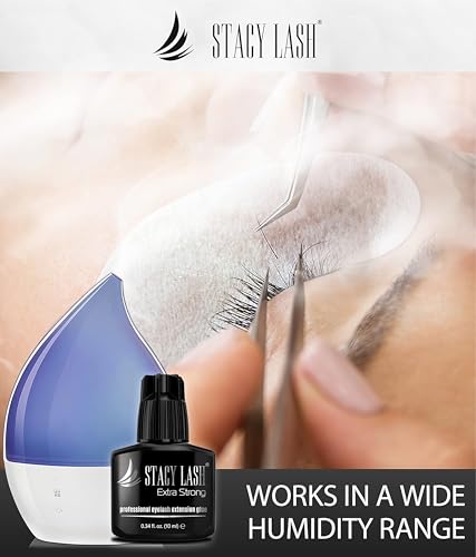 Extra Strong Eyelash Extension Glue - 0.34 Fl Oz, Fast Dry, 8 Week Retention, Black Adhesive - 1 Pack