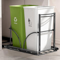 Dual Under Sink Pull-Out Trash Can Rack for Kitchen Cabinets - No Bins