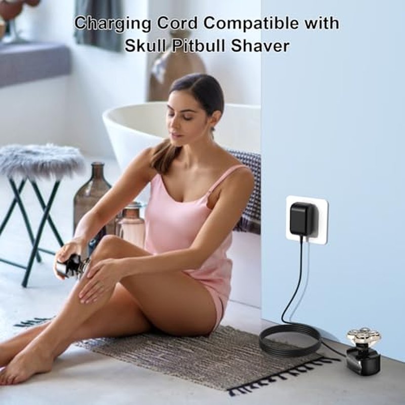 AC Adapter for Skull Shaver Power Cord for Pitbull Silver Gold Platinum Pro Charger Replacement for Butterfly Kiss Clippers Charging Cord with UL Listed