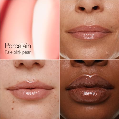 ILIA Overglaze Hydrating Lip Gloss Porcelain - Pale Pink Pearl, 24-Hour Moisture, Plump & High Shine