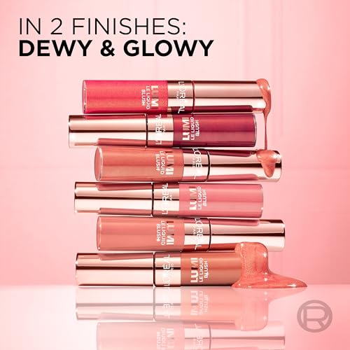 L'Oreal Paris True Match Lumi Le Liquid Blush, Intense Lightweight Blush Formula With Liquid Pigments, Dewy Rich Coral, 0.33 Fl Oz