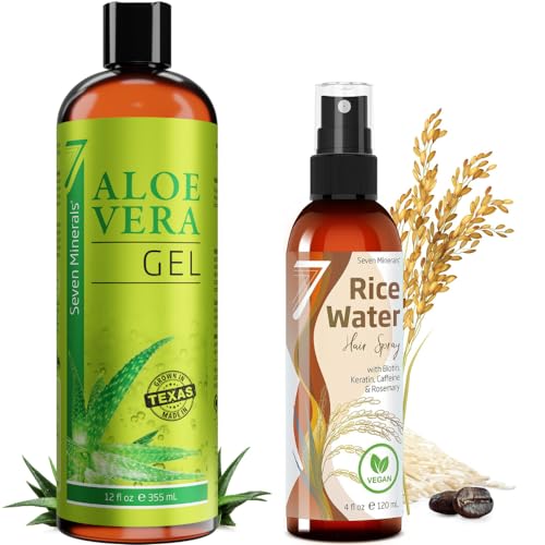Fermented Rice Water & Organic Aloe Vera Gel for Skin & Hair - Natural Care Bundle