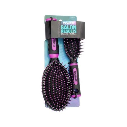 Conair Professional Full and Mid Size Nylon Cushion Detangle Style Brush Set -- 3 per case.