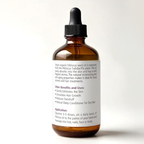 Renewalize Virgin Organic Hibiscus Seed Oil - Unrefined Cold Pressed 4oz for Skin & Hair