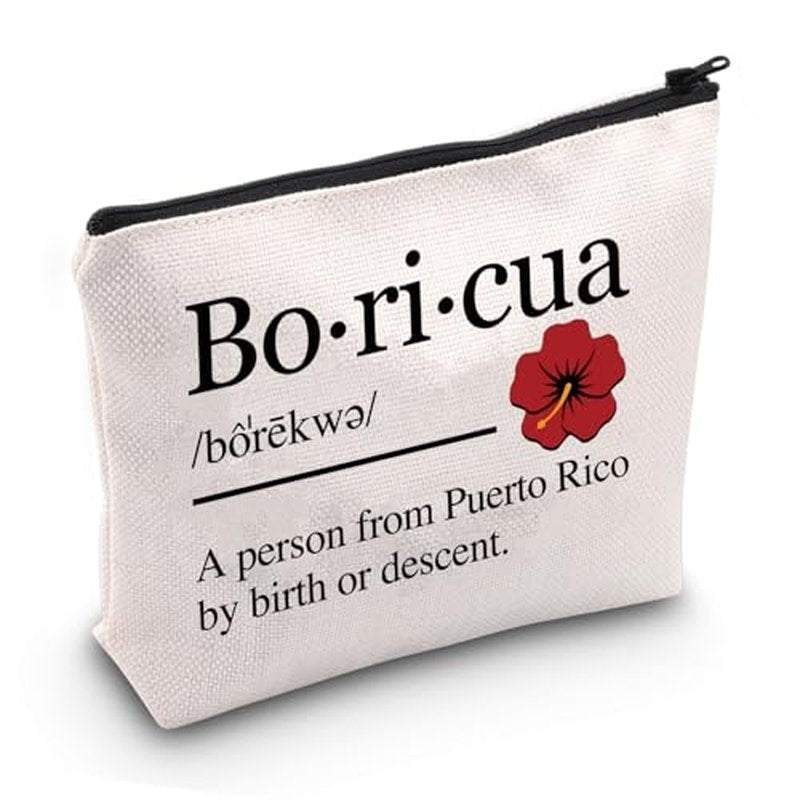JXGZSO Boricua Definition Cosmetic Bag Latina Puerto Rican Gift Puerto Rico Flower Lover Gift Puertorican Merch (Boricua Bag)