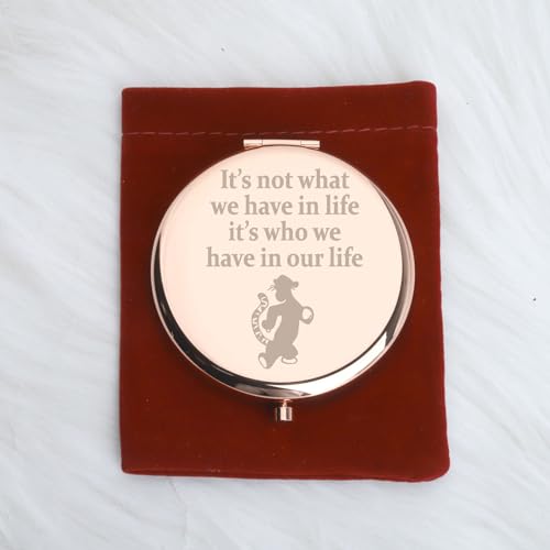 WUSUANED Cartoon Tigger Pocket Mirror It¡¯s Not What We Have in Life It¡¯s Who We Have in Our Life Jewelry Cartoon Movie Fans Gifts Tigger Lover Gift (Tigger Mirror 2)