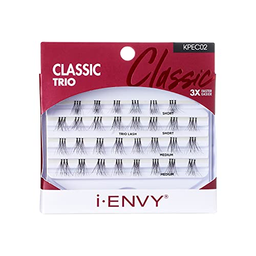 Trio Lash False Eyelashes Medium Natural Style Pack of 6 - Easy & Faster Application