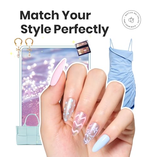 Beetles Glitter Nail Polish Set, 6 Colors Dreamy Pastel Pearl Quick Dry Nail Polish Kit, Long Lasting Shine DIY Manicure Gift for Women Girl Christmas Nail Art