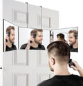 Vanmirr 3-Way Mirror 360 Self-Hair Cutting with Adjustable Hook (Black)