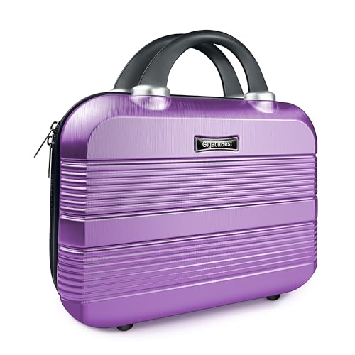 H007-Purple 14 Inch Waterproof Hard Shell Travel Makeup Case – GigabitBest