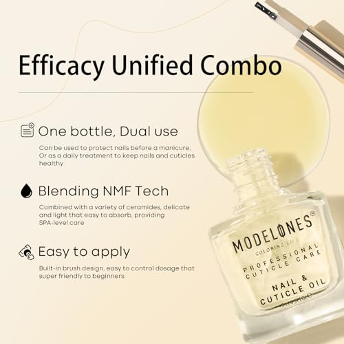 modelones Nail Strengthener and Growth Grey Brown Nail Polish Nail Hardener Extra Strong and Growth Ridge Filler for Nail Strengthening Polish Gifts Women 15ml