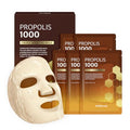 WELLDERMA Propolis 1000 Energy Boosting Sheet Mask ? 5 Sheets | Korean Face Mask for Hydration, Vitality & Radiant Care | Infused with Propolis Extract 1,000ppm & Honey