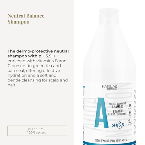Salerm Neutral Dermoprotective Shampoo 1200 ml – pH 5.5, All Hair Types, Anti-Frizz