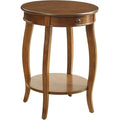 Cherry Accent Side Table with Drawer & Shelf - 18" Walnut End Table