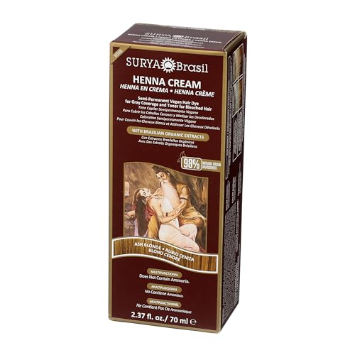 Surya Brasil Henna Cream Ash Blonde - 2.37 Fl Oz Vegan Semi-Permanent Hair Color