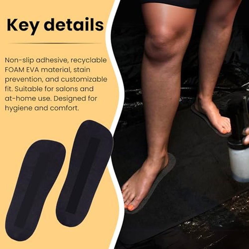 30 Pairs (60Feets) Spray Tan Feet Pads Disposable & Economic FOAM Feet pads for Spray tanning,Use in Tanning booth,Sunless Tanning at Home or Beauty Salon-Non Slip- Comfortable-Hygienic-Ultra Bronzing