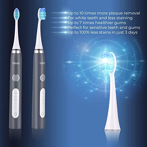 Electric Toothbrush with 5 Modes, Waterproof Sonic Cleaning, Auto Timer