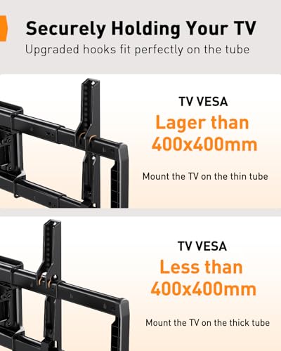 Perlegear Full Motion TV Wall Mount for 42–97 inch TVs up to 132 lbs (Fits 42–97", 24" Wood Stud)