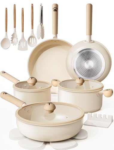 18-Piece Non-Stick Ceramic Cookware Set - Safe, Durable, Versatile Kitchen Pots & Pans