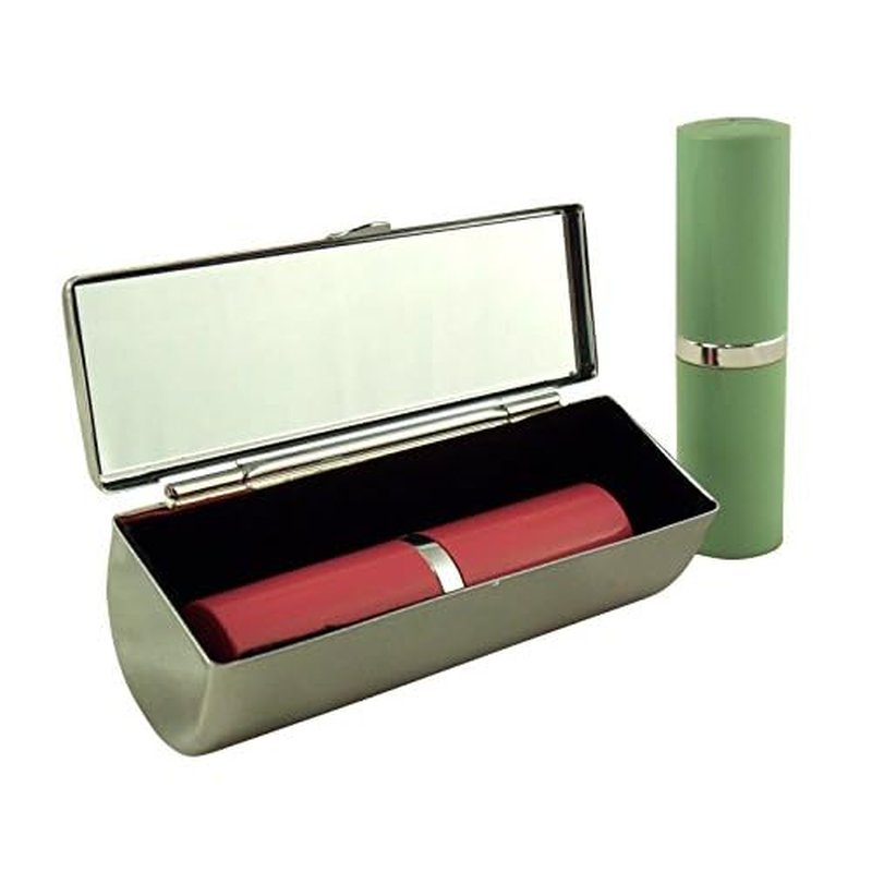 Houder Designer Lipstick Case with Mirror for Purse - Decorative Lipstick Holder with Gift Box - Velvet Lined - Protect Your Lipsticks in Style (Violets)