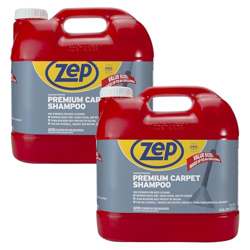 Carpet Cleaner Solution - Zep Premium Carpet Shampoo 2.5 Gal - Case of 2 - Deep Stain Removal, For Carpet Machines - Variation 1