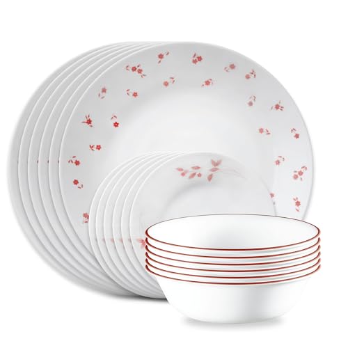 Corelle 18-Piece Dinnerware Set for 6 - Chip-Resistant, Lightweight Glass
