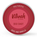 Vilvah Store Underarm Odor Deodorizer Cream | Deodorant to Soothe and Nourish the Armpits | Rose and Vanilla Flavour Deo Shots | Suitable For Men & Women | 20Gm