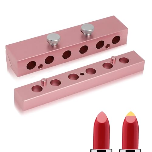 Lipstick Mold, Ymiko 12.1 Dual Uses Lipstick Maker, Lip Balm Making Kit, 6 Cavity Maker, for Making Single Color, Rose Gold Aluminum Alloy