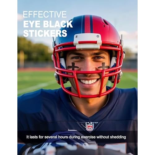 48 Pairs Sports Eye Black Stickers, Sports Eyeblack Stickers Breathable Eye Strips for Baseball Football Softball Lacrosse Fans on Game Day (Cross)