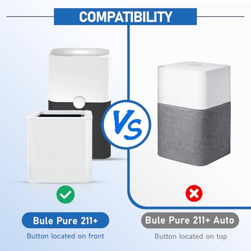 3 Pack Air Purifier Filters Compatible with Blue Pure 211+ - Replacement HEPA & Activated Carbon