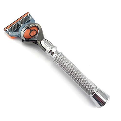 Flex Ball Handle Shaving Razor ? All Chrome Long Handle Razor with Flex Pivot Technology & Diamond Knurled Grip for Men¡¯s Precision Shaving