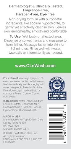CLn Body Wash Non-Drying for Sensitive Skin 8 Fl Oz Pack of 2 - Eczema & Dermatitis Care